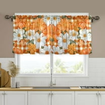 Yayeee Kitchen Curtains Set of 2 Light Filtering 57"x24" Over Sink Window Panels, Sunny Floral