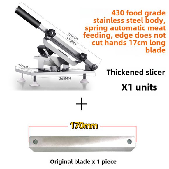 Manual Frozen Meat Slicer with Automatic Meat Feeding, Multi-Functional Home & Commercial Use, Efficient Slicing Tool with Original Blade, Modern Compact Design, Affordable 30-40USD Kitchen Gadget