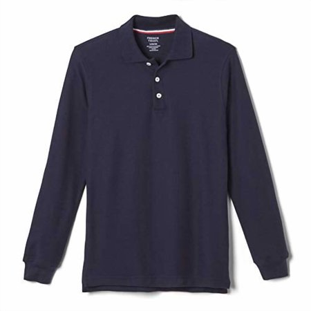 French Toast Boys 2T-4T Long Sleeve Pique Polo Navy 4T