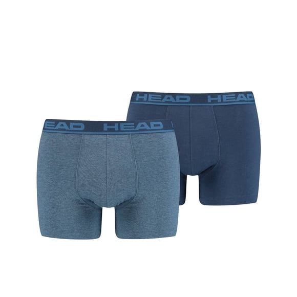HEAD Calzoncillos de Hombre, Paquete de 2 - Básico, Slgodón elástico, liso Azul (Blue Heaven) M (Medium)