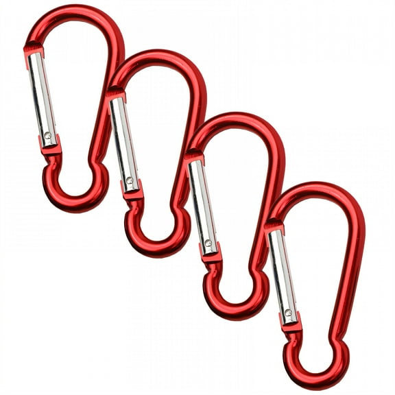 TALENO 4Pcs Carabiner Clip,Daily Utility Aluminum Alloy Small Carabiner Clip,Accessory Use 3.03"*1.46" Carabiner for Keys,Red,200N