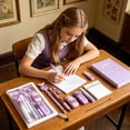 thumbnail image 6 of WNFJR Portable Stationery Set, 10-Piece Essential Supplies, Ideal for Note-Taking and Office Use, Perfect Gift for Graduates and Professionals, Purple, 6 of 6