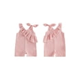 thumbnail image 2 of Cenuakty Toddler Newborn 6M 12M 18M 2T 3T 4T Girl Plaid Sleeveless Romper Asymmetric Ruffled Bodysuit Classic V-Neck Checkered Jumpsuit, 2 of 9