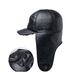 thumbnail image 5 of Gorro de piel de vaca 100% auténtica para hombre, gorro de invierno cálido para exteriores con protección para las orejas, gorro de cuero genuino para invierno con forro cálido (marrón oscuro) XL {57-, 5 of 5