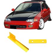 Ikon Motorsports Universal License Plate Compatible with Gold Brushed Aluminum Front Relocate Mounting Bracket