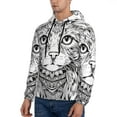 thumbnail image 3 of Fotbe Men's Hoodie with Intricate Cat Mandala Pattern - Kangaroo Pocket Pullover Hooded Sweatshirt, Perfect for Daily Wear, Travel, and Home-Large, 3 of 7