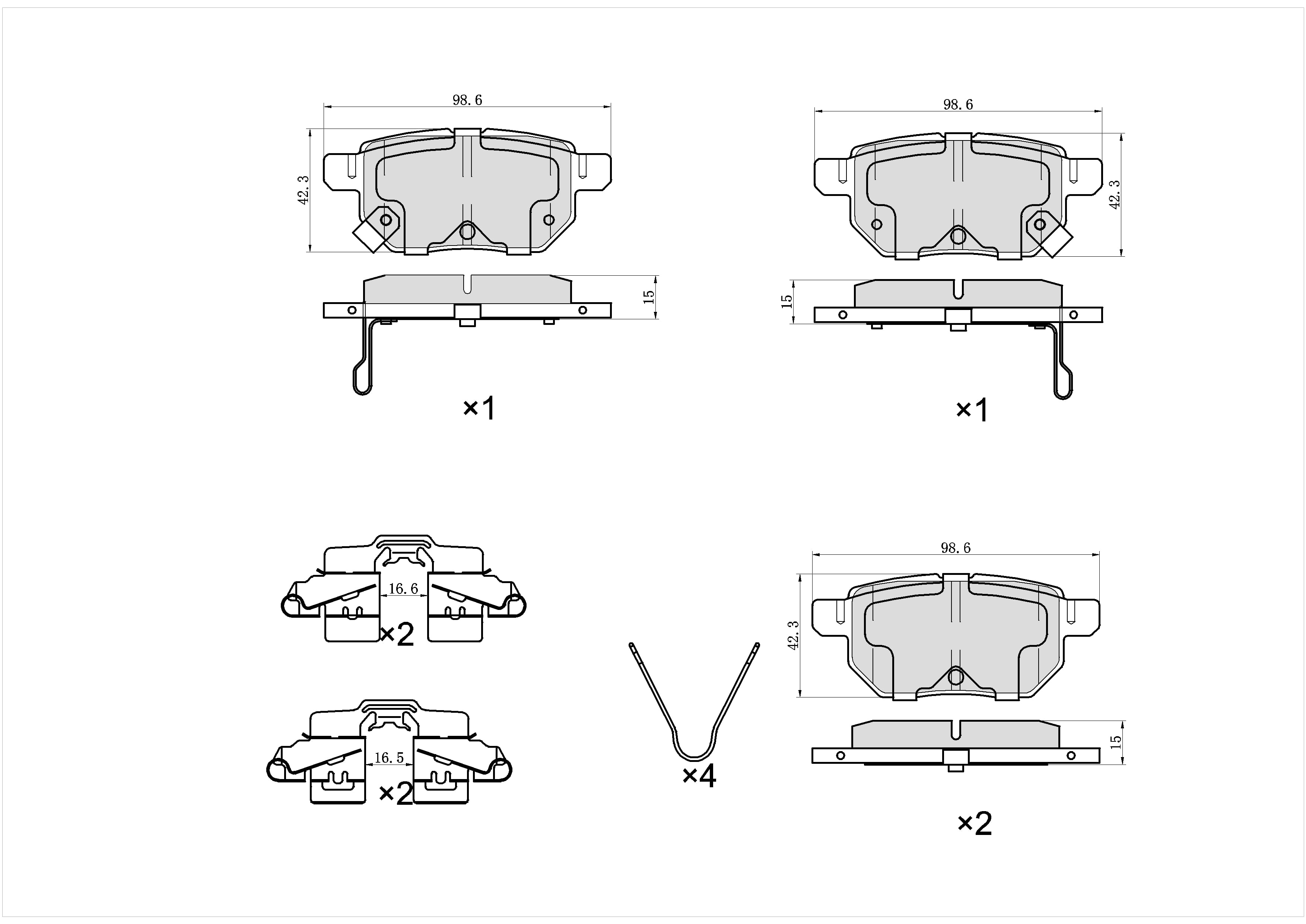 UltraHC 700 Brake Pad Set, Rear HC7.1423.0.C, Toyota Prius 2018-2010