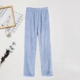 thumbnail image 4 of Women's Winter Flannel Coral Fleece Pants, Outdoor Friendly Strolling Pants, Thickened Warm Sleepwear Bottoms for Lazy Days and Home Comfort, Elastic Waist Lounge Pants Blue L, 4 of 5