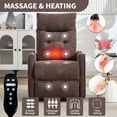 thumbnail image 6 of Leumius Power Lift Recliner Chair with Massage and Heat for Elderly,Heavy Duty Electric Reclining Chair with Side Pockets,USB Charge Port for Living Room,Brown+Chenille, 6 of 10