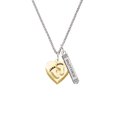 thumbnail image 2 of Delight Jewelry Goldtone Baby Feet Heart Locket Silvertone Mother Daughter Bar Charm Necklace, 23", 2 of 4