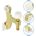 thumbnail image 4 of Puerta Topes 2uds 2-1/2" x 1-3/4" - Zinc Aleación Bisagra Pasador Puerta Parada, K Tipo Ajustable Puerta Tope con Goma Parachoques Puntas (Oro), 4 of 6