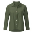 thumbnail image 2 of Women's Plus Size Cotton Linen Button Down Shirt, Collared Loose Fit Blouse, Classic Casual Tunic Top for Work, Daily Wear, Office and Relaxed Outfits Camouflage XXXXL, 2 of 9