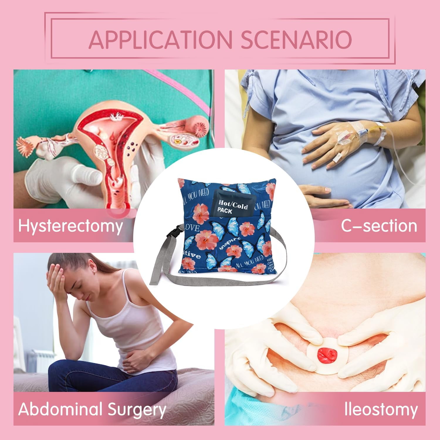 Hysterectomy Pillow C Section Recovery Surgery for Women Mastectomy Pillows Post Tummy Pillow Cushion After Abdominal Surgery Gifts Hysterectomy Recovery Must Haves Insertable Ice Pack