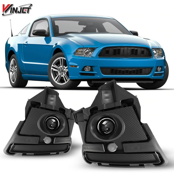 Winjet Halogen Clear Lens Fog Lights Pair Set for 2013-2014 Ford Mustang, Wiring Kit and Switch Included