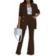 thumbnail image 3 of Traje de pantalón largo de 2 piezas, traje de mujer de 2 piezas, traje de color liso, traje casual de 2 piezas, fiel a su promesa, 3 of 6