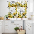 thumbnail image 3 of Enjoy Summer Sunflower Rose Kitchen Curtains Valances and Tiers Set of 3 Country Farm Yellow Flower Leaf Butterfly Tier Curtains and Valance with Rod Pocket for Small Windows, 27.5"x24", 3 of 9