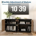 thumbnail image 4 of 63" Modern Farmhouse Sideboard Buffet Cabinet with Storage and Fluted Doors Storage Sideboard for Dining Room, Coffee Bar & Wine Bar Console Table for Living Room, Kitchen, 4 of 7