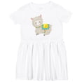 thumbnail image 3 of Inktastic Cute Llama with Colorful Blanket Girls Toddler Dress, 3 of 5