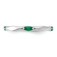 thumbnail image 4 of Sterling Silver Stackable Expressions Rhodium-plated Created Emerald Ring, 4 of 7
