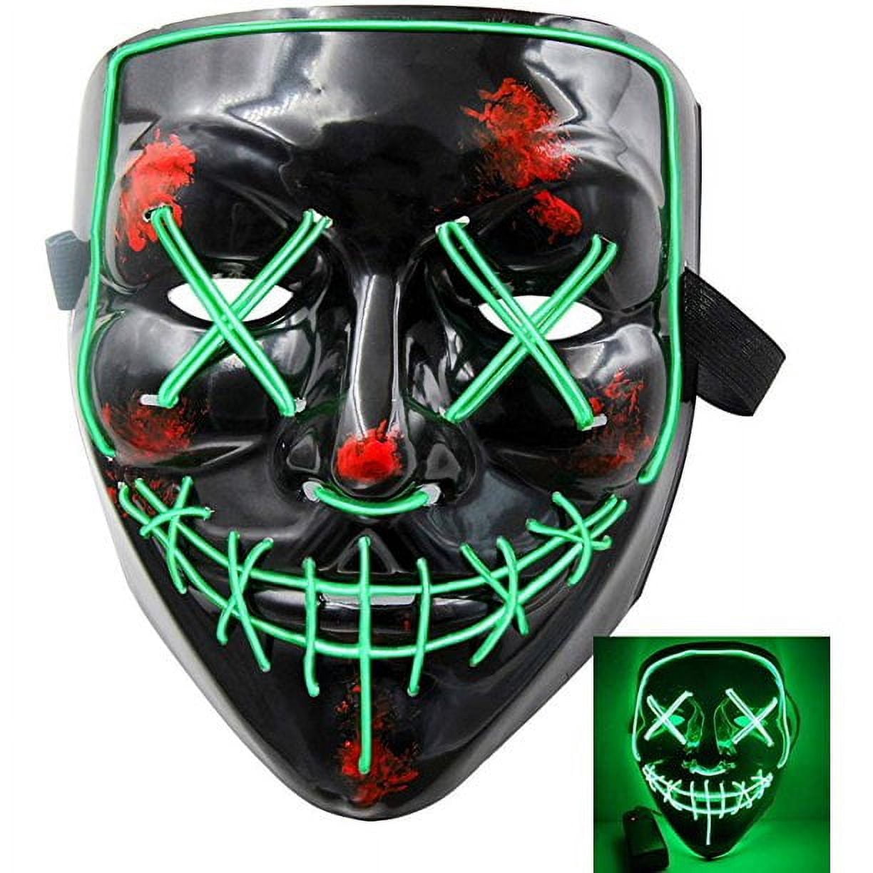 Ucult LED Halloween Maske Grün – Mit Leuchteffekt, 4 Modi (Dauerlicht, Blinken), Gummiband, Für Kostüme & Partys