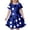 A-Blue122, variant on Bobifish Little Girls Casual Dresses Short Sleeve Crew Neck Large Polka Dot Printed Dress Swing Skirt Everyday Outdoor Casual Sundress