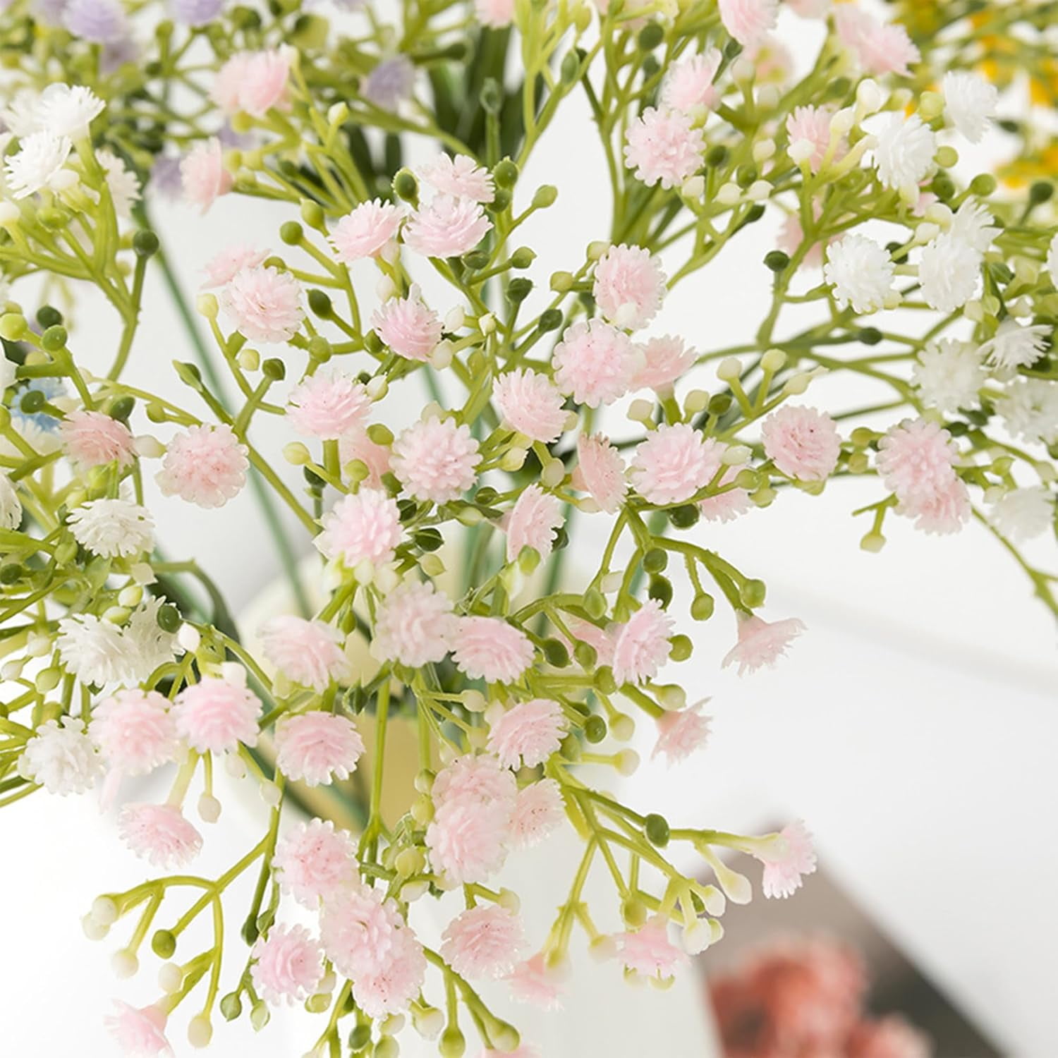 Babys Breath Artificial Flowers Decoration:30Pcs Plastic Multicolor Fake Flowers,Artificial Gypsophila Bouquet,Faux Flowers for Wedding Party Home Decoration