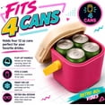 thumbnail image 2 of Retro Mini Cooler for 4 Cans, Vintage Mini Fridge Beverage Cooler, Drink Cooler for Beach, Parties & Picnics, Portable Cooler Box for 12 Oz & 16 Oz Tall Cans, 2 of 7