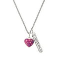 thumbnail image 1 of Delight Jewelry Silvertone Hot Pink Resin Heart in Frame Silvertone Sisters Best Friends Forever Bar Charm Necklace, 23", 1 of 4