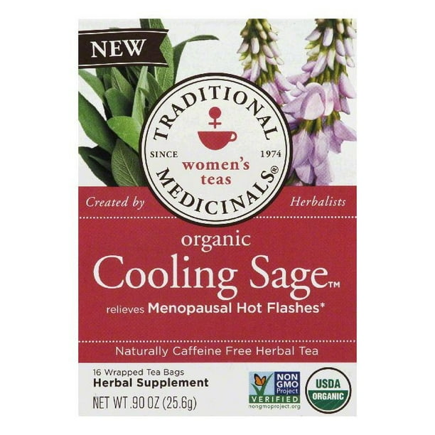 TRADITIONAL MEDICINALS TEA COOLING SAGE, 16 BG (Pack of 6)