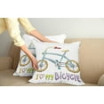 thumbnail image 3 of Ambesonne Cartoon Throw Pillow Cover 2 Pack, Bicycle Love Words, 16", Multicolor, 3 of 6