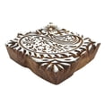thumbnail image 3 of Decorative Brown Printing Block Indian Hand Carved Stamp Wooden Textile Stamp, 3 of 3