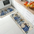 thumbnail image 2 of Fall Blue and White Porcelain Pumpkin Kitchen Rugs Set of 2, Autumn Sunflower Kitchen Mats Decor, Thanksgiving Seasonal Floor Door Mat Home Decorations - 17x30 and 17x47 Inch, 2 of 6