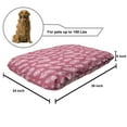 thumbnail image 2 of Bohemian Pet Bed, Continuous Pattern with Abstract Design Feathers Abstract, Chew Resistant Pad for Dogs and Cats Cushion with Removable Cover, 24" x 39", Pastel Pink and White, by Ambesonne, 2 of 4