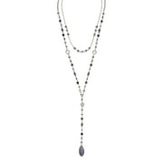 The Pioneer Woman - Women's Jewelry, Silver-tone Duo Y-Necklace Set with Genuine Stone