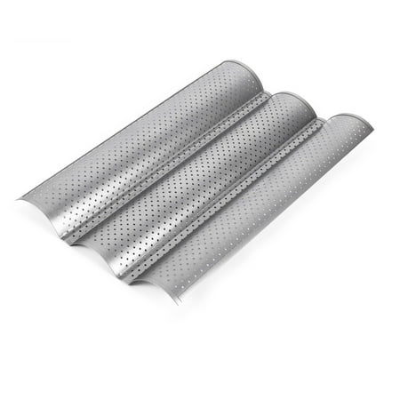 

Non-Stick Baking Mould Sheet 3 Tray with Perforated Surface 38 x 24.5cm Silver
