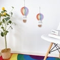 thumbnail image 3 of CSCHome Hot Air Balloon Rainbow Wall Hanging,Kids Room Wall Decoration,Macrame Ring Tassel Scene Pendants, 3 of 5