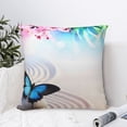 thumbnail image 4 of Yiaed Butterfly In Blossoms Zen Print Pillow Covers Super Soft Decorative Square Throw Pillow Covers Case Cushion Covers for Sofa Couch Bedroom Car Decor（No pillow core）-22"x22", 4 of 7