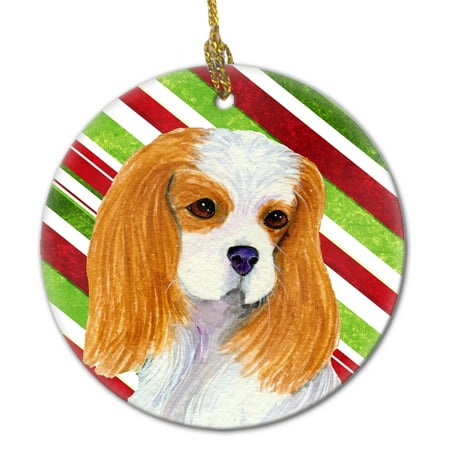 - Cavalier Spaniel Candy Cane Holiday Christmas Ceramic Ornament SS4596