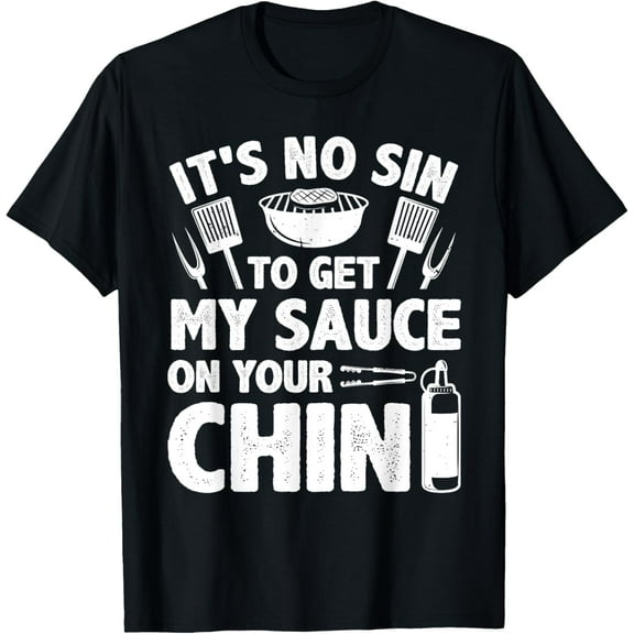 Funny BBQ For Men Women BBQ Barbeque Smoking Barbecue Sauce T-Shirt100% cotton short-sleeved shirt for both men and women