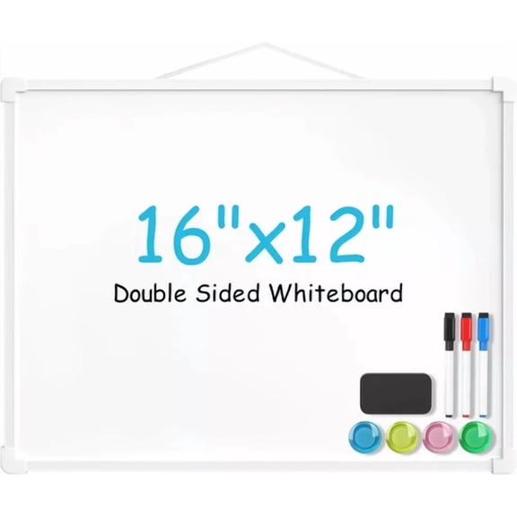 YANI -Double-Sided Dry Erase Board For Wall, 16X12 Hanging Whiteboard, Small Dry Era
