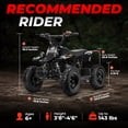 thumbnail image 2 of FRP FA40-NEO 40cc Teen Gas ATV, Gas Powered 4 Wheeler for Teens 13+, 4-Stroke Beginner ATV, Up to 13 MPH, Adjustable Speed, Safety Switches, Front & Rear Brakes - Black, 2 of 9