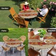 thumbnail image 4 of Pumpkin Fall Round Tablecloth for 36-44 Inch Tables,Fitted Table Cover with Elastic Edge,Thanksgiving Maple Farmhouse Corn Vintage Waterproof Outdoor Table Cloth Protector for Patio Garden Dinner, 4 of 9