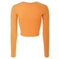 thumbnail image 4 of Made by Olivia Women's Solid Long Sleeve Round Neck Crop T Shirt Top, 4 of 4