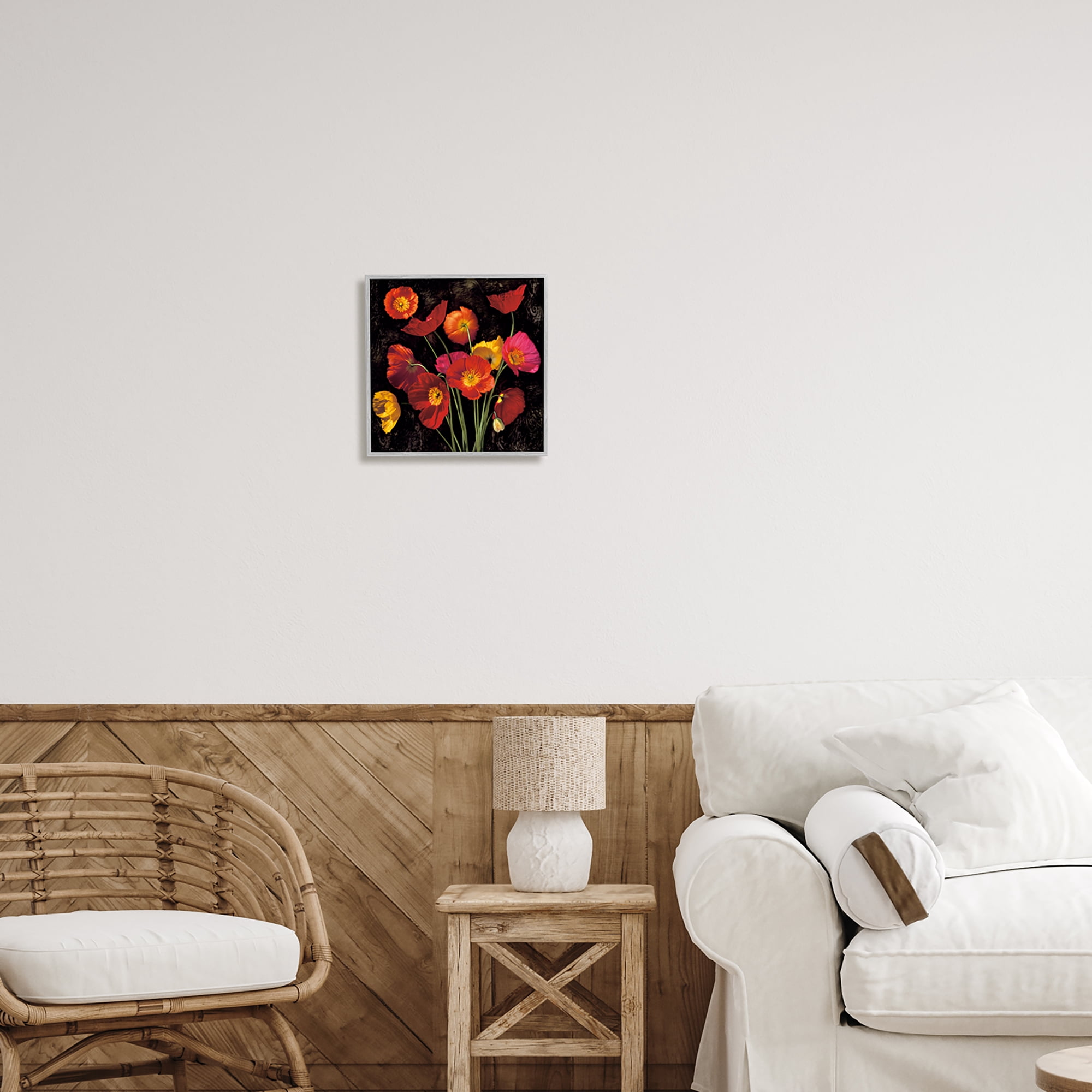 Stupell Industries Red Poppies Photography Botanical & Floral Photography Gray Framed Art Print Wall Art, 12 x 12