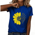 thumbnail image 4 of Ytndtr Sunflower Shirts for Women Plus Size T-shirt Flower Graphic Tees Round Neck Short Sleeved Summer Tops, 4 of 4