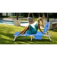 thumbnail image 6 of 3-in-1 Heavy Duty Tanning Chair in  with Adjustable 5-Position Design Portable Outdoor Lounger for Beach Use,White+Blue, 6 of 15