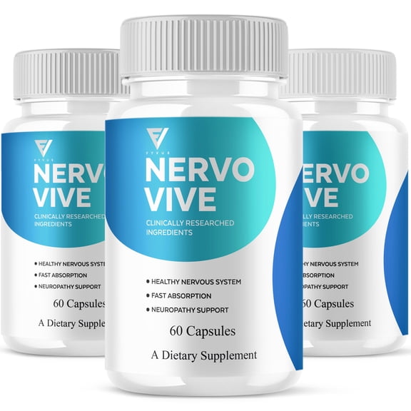 (3 Pack) Nervo Vive Health Support, NervoVive Advanced Daily Overall Health Formula (180 Capsules)