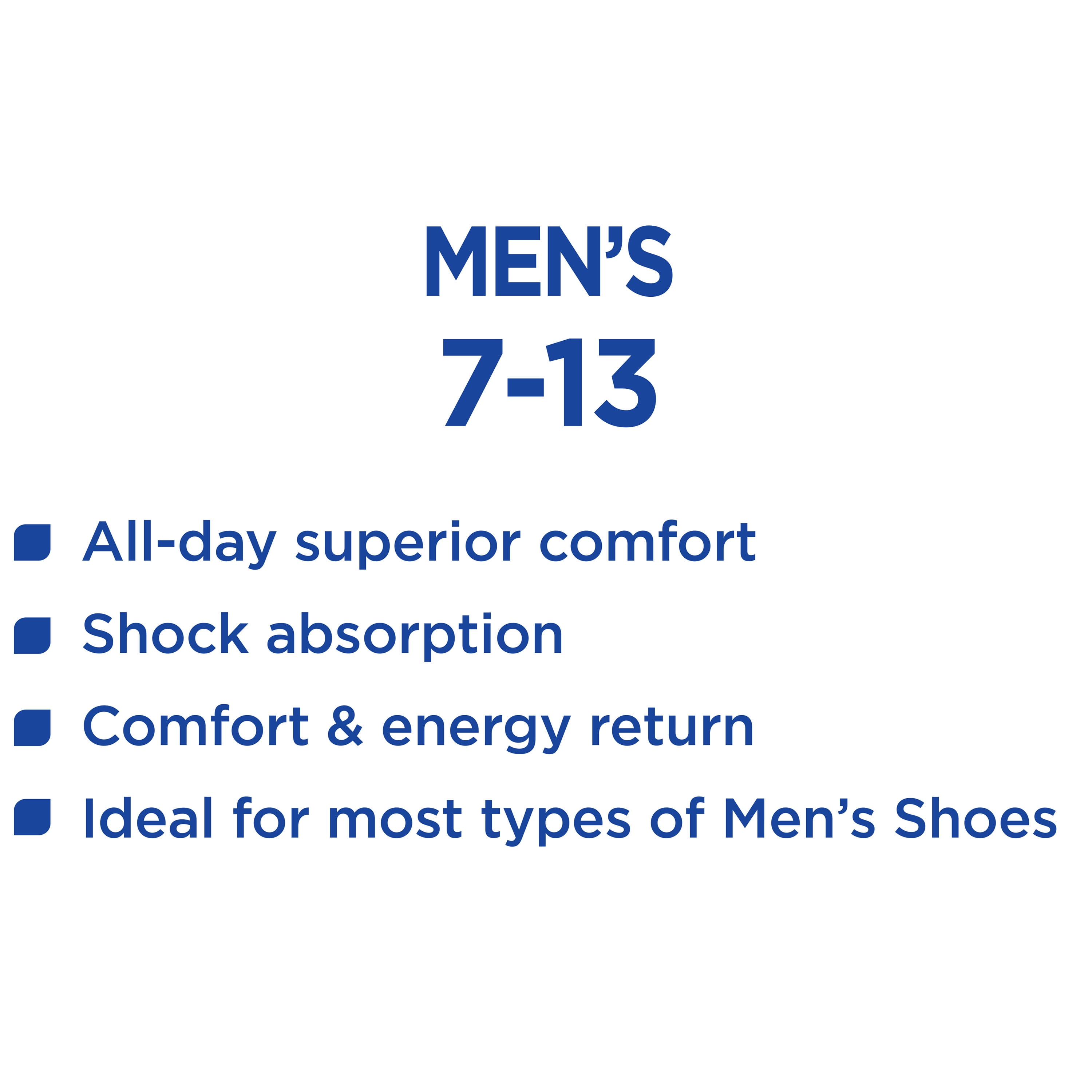(3 pack) Equate Work Gel Insoles, Men's 7-13, 1 Pair
