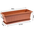 thumbnail image 2 of 3 Packs 17 inches Terracotta Color Window Boxes Flower Pots with Saucer, Plastic Vegetable Planters Rectangular Planters for Windowsill,Patio, Garden, Home Decor, Porch, 2 of 7