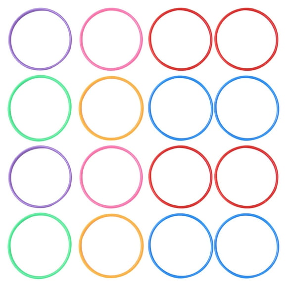 SHISUYAN 20pcs of One Bag Solid Circle Ring Plastic Toss Rings Kids Ring Toss Game Funny Throw Ring for Carnival Garden Backyard Outdoor Games (15cm Random Color)